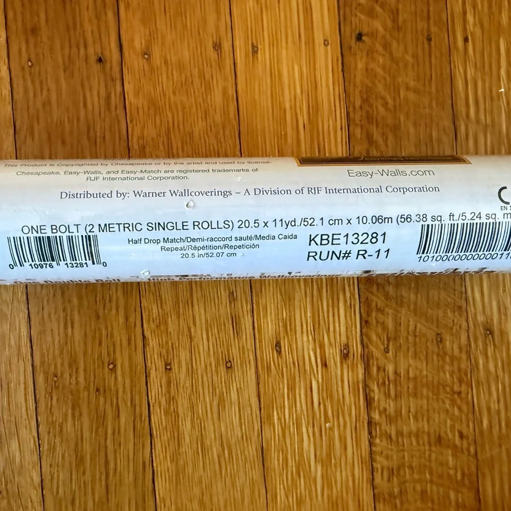 Rustic Birch Tree Wallpaper Roll. CHesapeak double roll sealed.